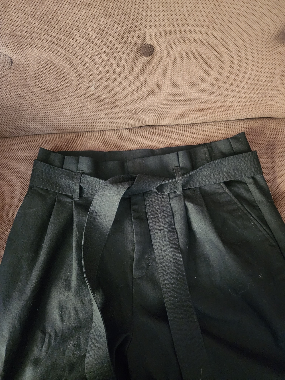 a new day Black Paperbag Waist Chinos with Belt